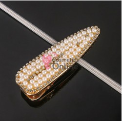 Clema pentru par metalica AGF011EE Auriu cu strasuri si perle